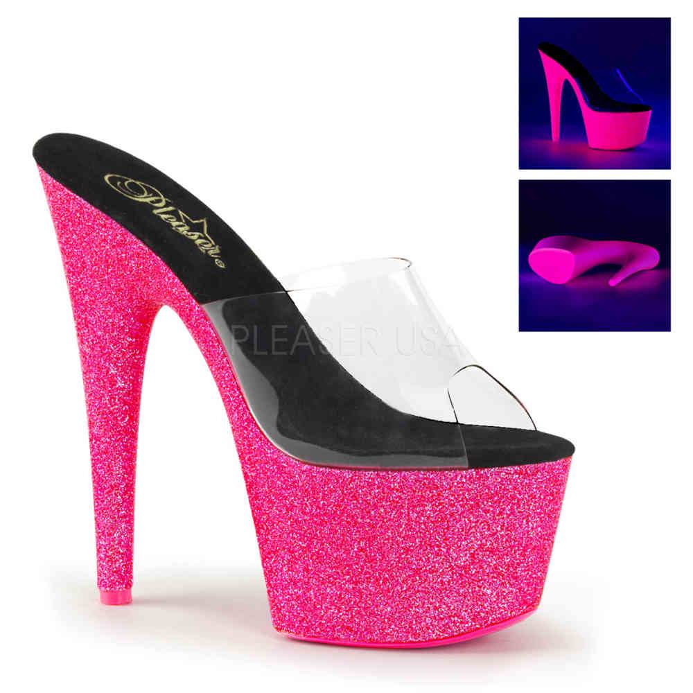 Pleaser - ADORE701UVG Mules à talons - Chaussures de pole dance - Noir/Rose Product image